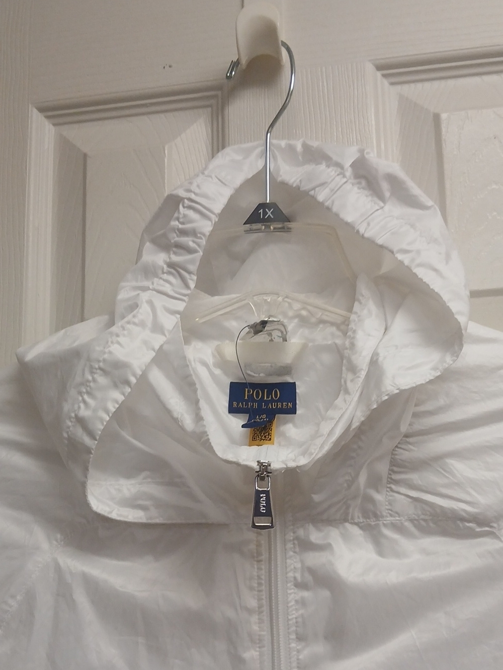 Polo Ralph Lauren White Oversized Thin Windbreaker Pullover NWOT Size L 12-14 - Picture 5 of 13